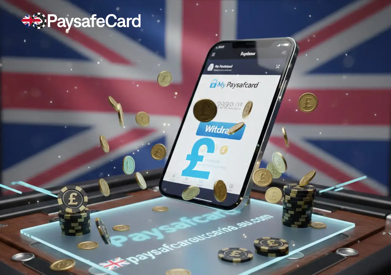 Information on withdrawing casino winnings at Paysafecard-friendly gambling sites in the UK.
